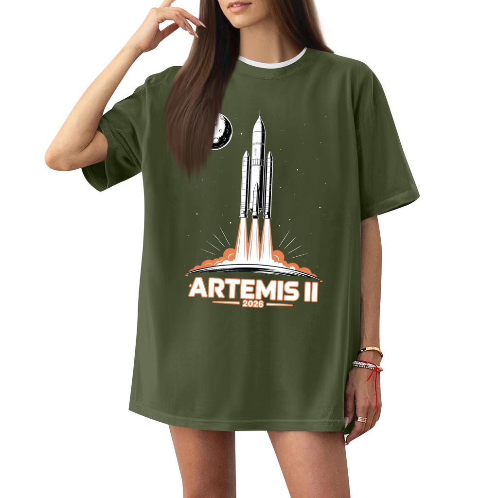 Women's Casual Printed T-Shirt Round Neck Pullover Short Sleeve Top