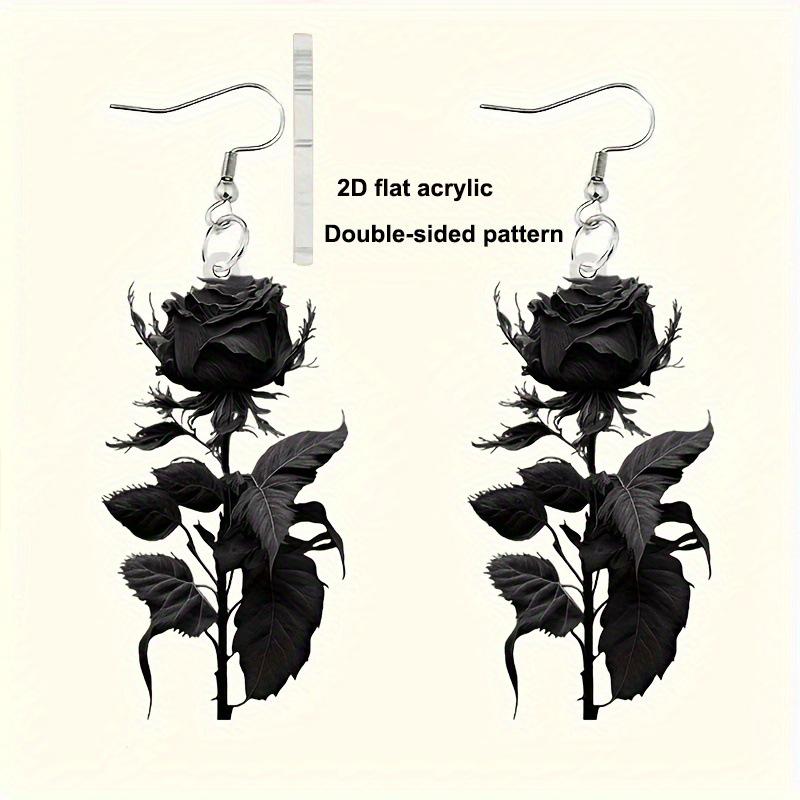 Трансграничные акриловые серьги-гвоздики в виде розы 2D для женщин - Рождественские аксессуары на День святого Валентина