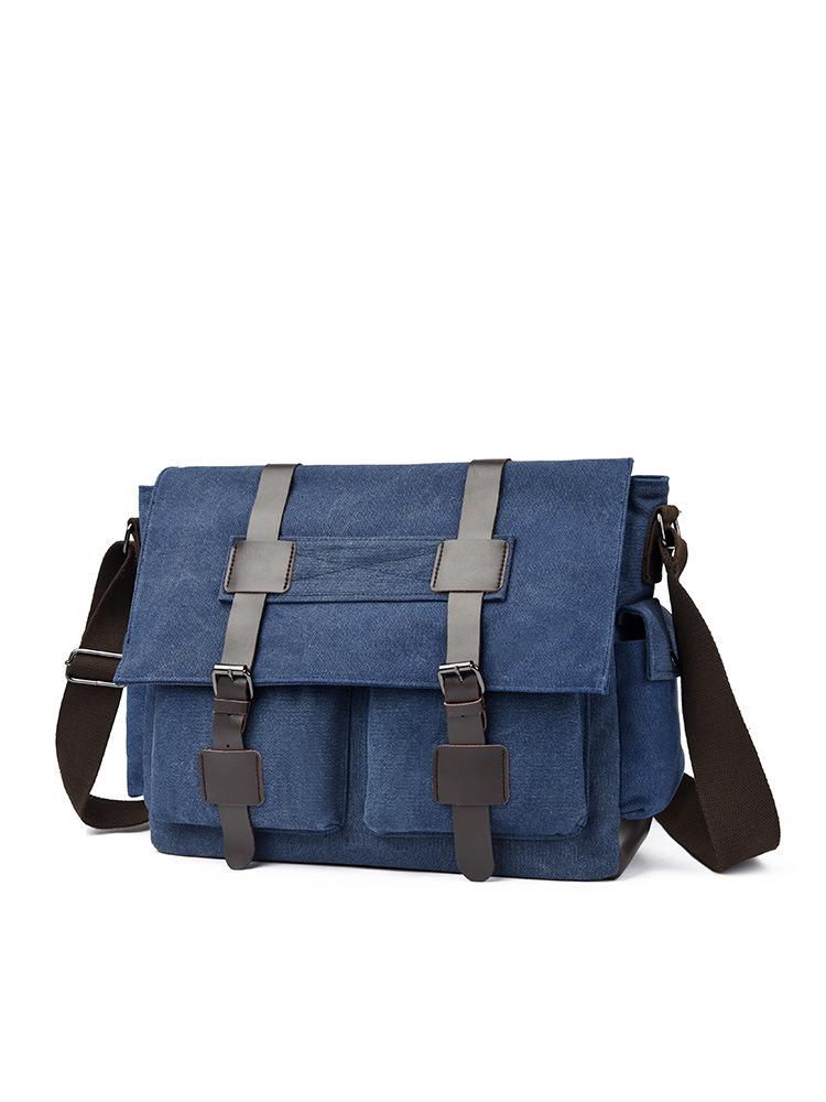 Korean Canvas Messenger Bag: Trendy Large Capacity Shoulder Bag for Men, Students, and Camera Gear