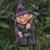 Resin Halloween Witch Sculpture Creative Garden Dwarf Figurine Gnome Statues  Children