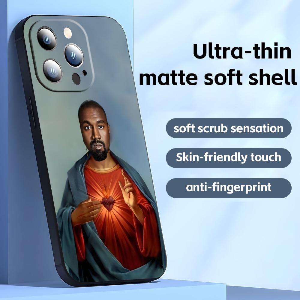 

K-kanye west Phone Case For iPhone17 16 16e 15 14 13 12 11 Plus Mini Pro Max Soft black Shockproof Cover iPhone 12