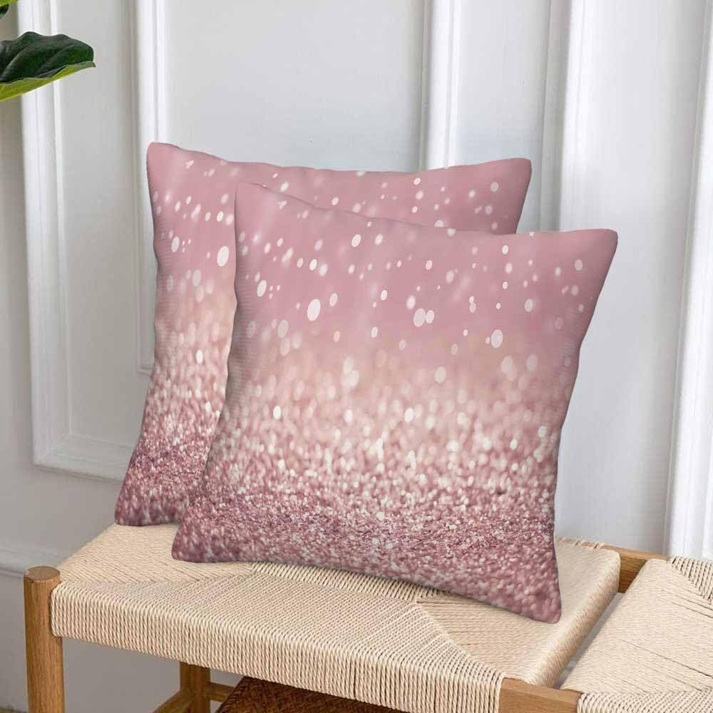 Rose Gold 18 X 18 Couch Pillow Covers Set of 2 Silver Abstract Glowing Double Sided Silky Velvet Throw Pillow Case Square Cushion Cover Decorative