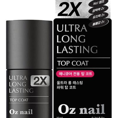 Oz Nail Durability UP Gel Effect Ultra Power Top Coat for Manicure, 10ml (1 Bottle)