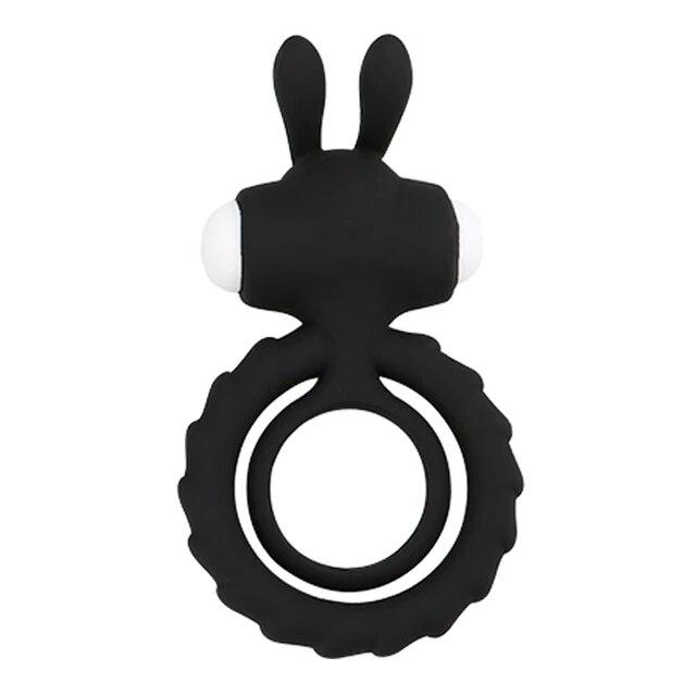 Unisex Double Vib Powerful Soft Silicone Dual Vibrating Cock Ring Penis Ring Double Rings for Couples Enhancing Harder Erection