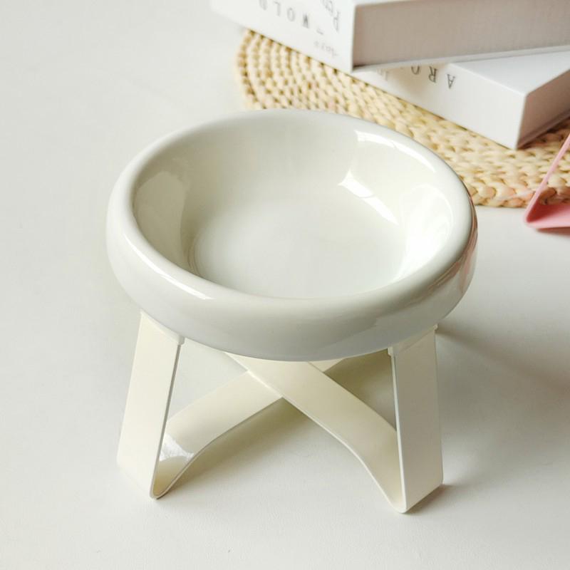 Neck Protection High Foot Cat Food Bowl Durable Cat Drinking Water Bowl Ceramic Cat Bowl Kittens Feeding Bowl Pet Supplies