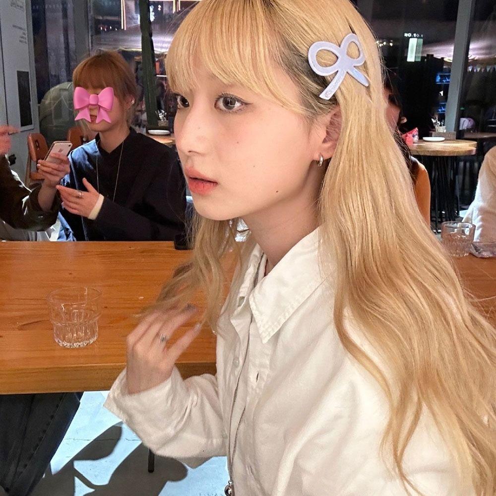 

Five Colors Bow Acetate Hair Clips Heart Zircon Personality Woman