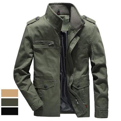 Men's Youth Stand Collar Mid-Length Casual Jacket for Autumn/Winter