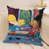 H-Hey ArnoldS Cushion Cover Silky Short Plush Double-Sided Printed Pillow Case for Sofa All Seasons Home Decor Gift