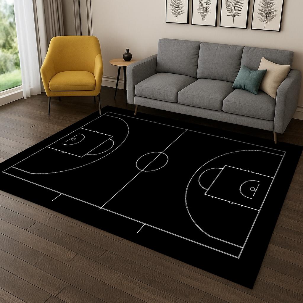 

Basketball Court Cartoon Carpet Carpet Rug for Sofa Bedroom Living Room Doormat Home Decor,Kid Game Area Rug Non-slip Mat Gift 40x60cm