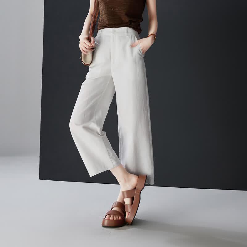 SOFSIL Women's High-Waist Straight Wide-Leg Pants