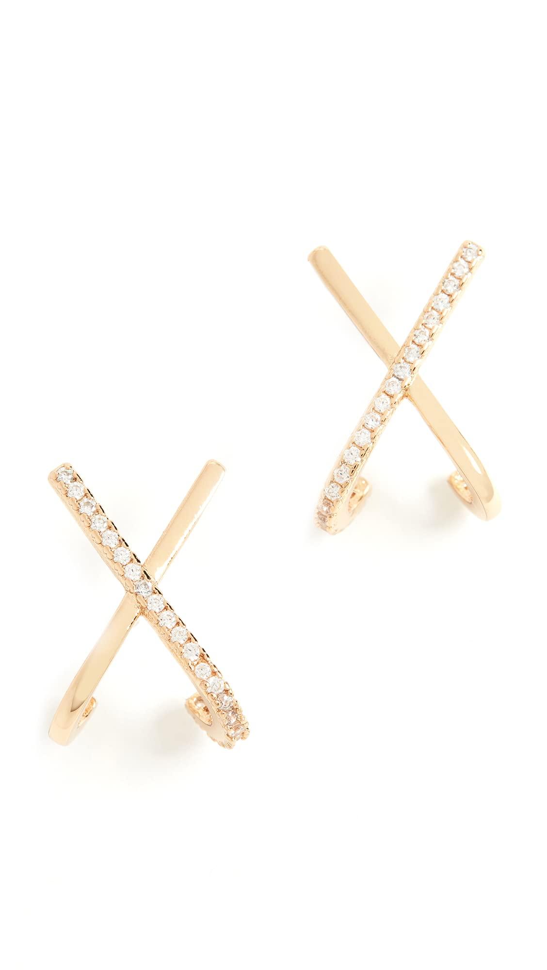 

SHASHI Criss Cross Earrings Transparent Women s