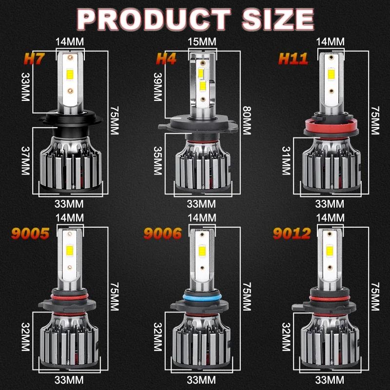 Car Headlight Bulbs 500W 500000LM H7 H4 H1 H8 H11 LED Light H7 H11 H8 LED Fog Auto Lamp 6000K 5570 9005 9006 9012 12V Turbo 24V