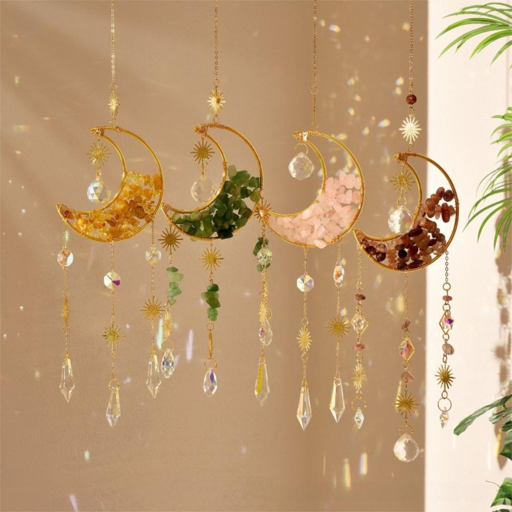 Crystal Sun Catcher Prism Colorful Wind Chimes Creative Moon Catchers  Yard Garden Decor