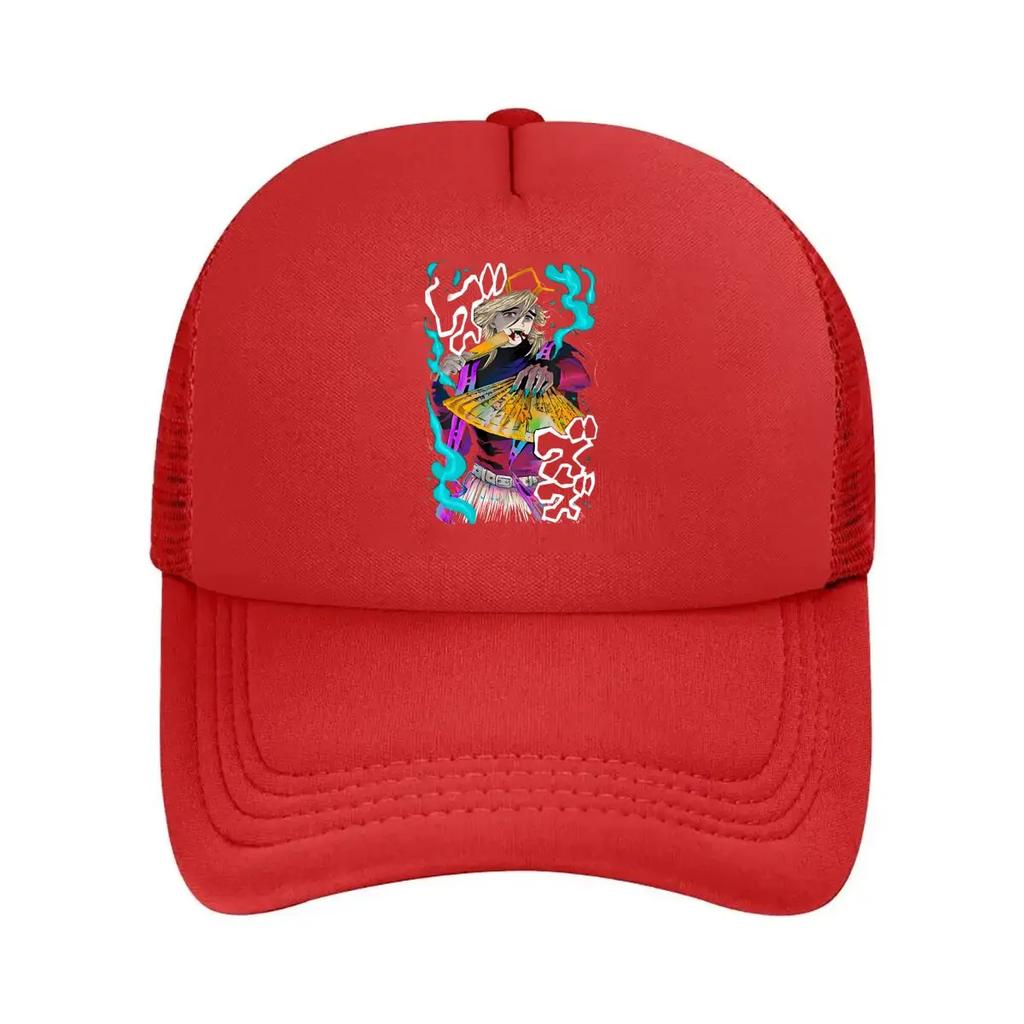 Colorful Character Art - Inspired, Vibrant Anime Figure Design Mesh Baseball Cap