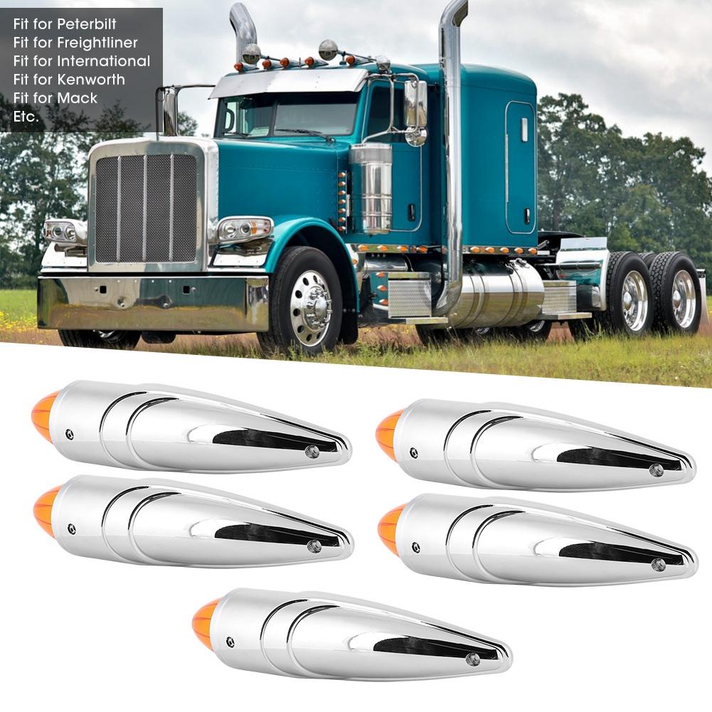 5pcs/set 17LED Amber Truck Roof Cab Marker Light Bright Waterproof Lamp Fit for Peterbilt