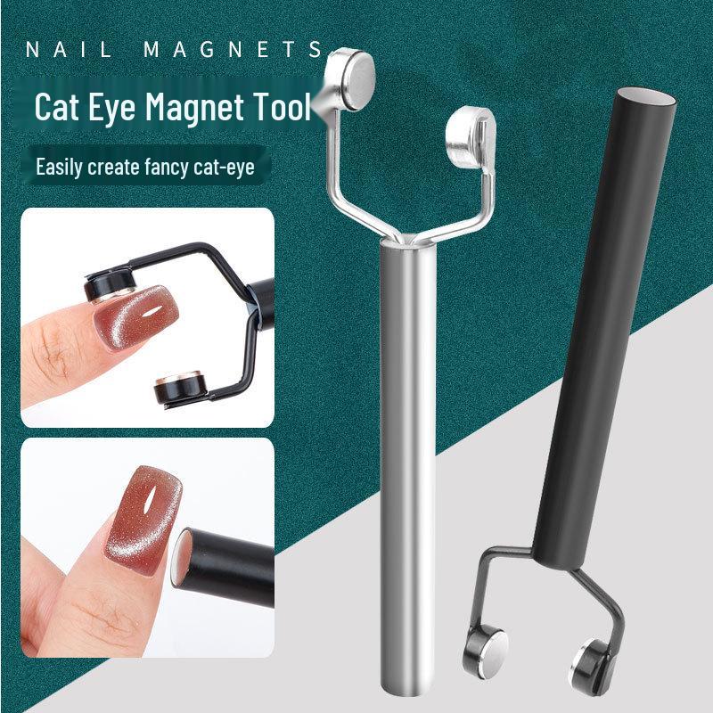Multifunctional Cat Eye Magnet Nail Gel Tool - Y-Shaped, Cylindrical & Super Strong