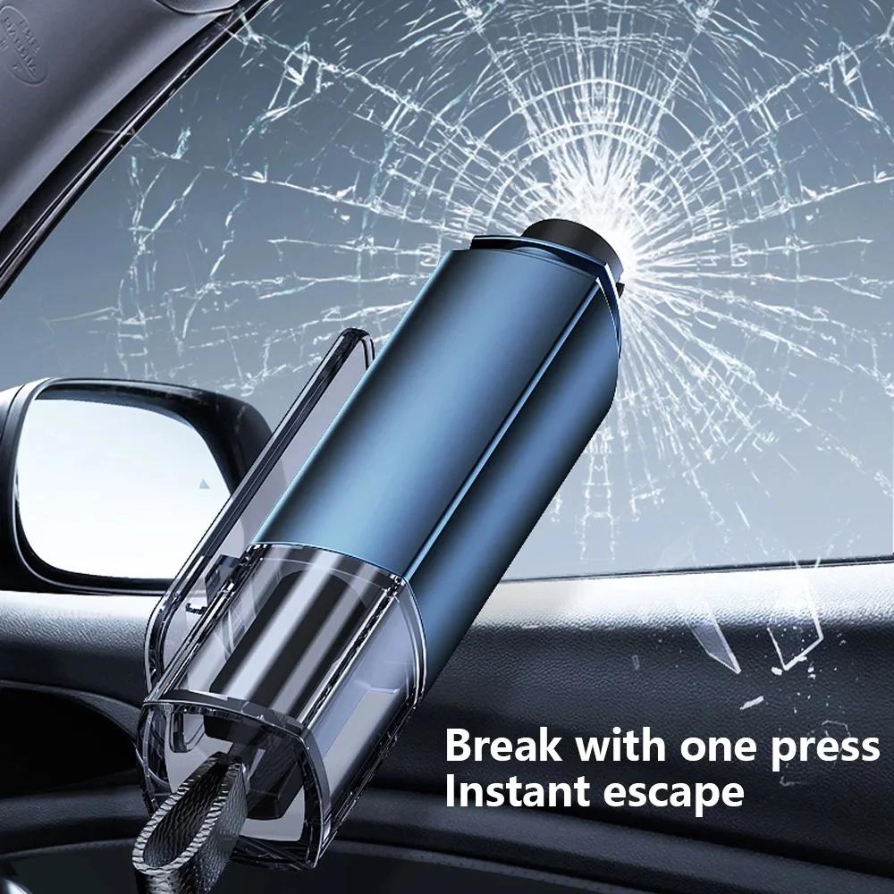 New Car Safety Hammer Emergency Glass Breaker Seat Belt Cutter High Hardness Tungsten Steel 2 in 1 Rescue Tool Auto Accessories