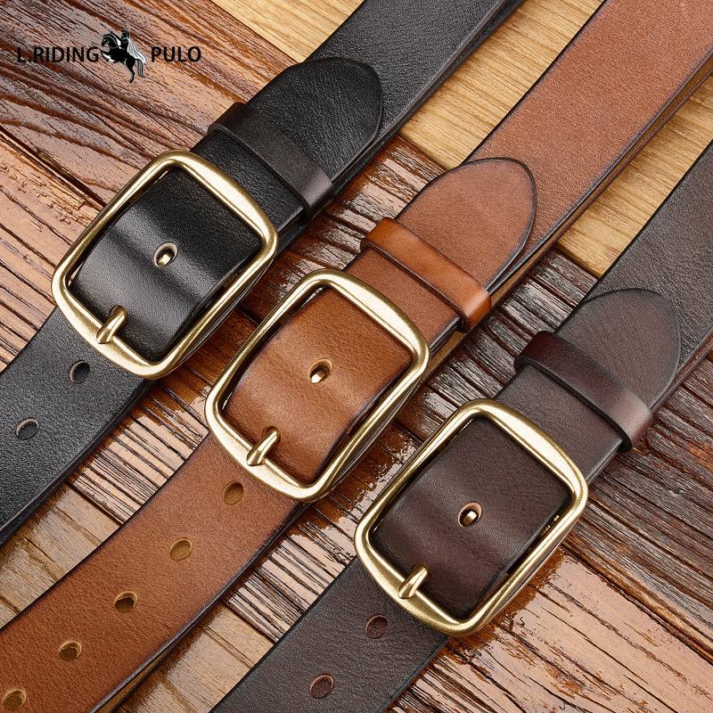 Vintage Genuine Cowhide Belt Versatile Belt Casual British Middle-aged and Young Belt