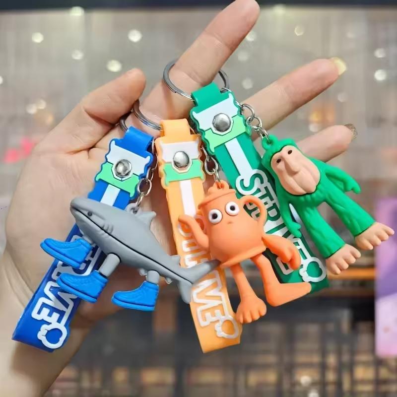 Italian Brainrot Keychain Tralalero Tralala Tung Tung Tung Sahur Ballerina Cappuccino Toy Keychains Pouch Pendant Decor Present