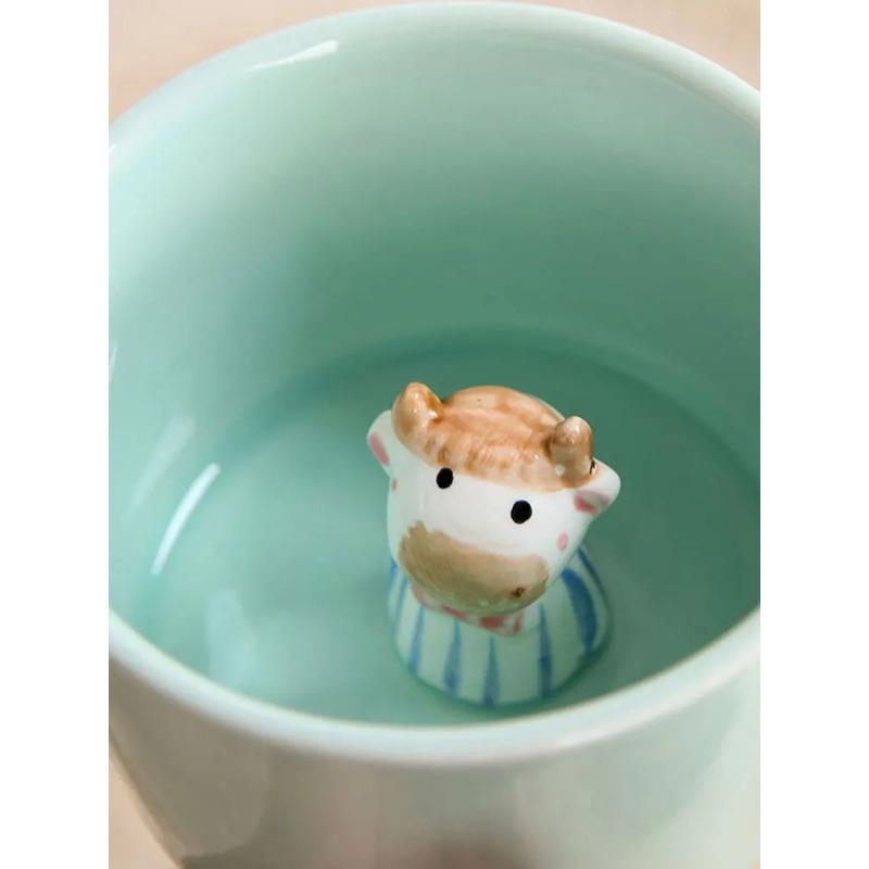 Kreative Niedliche 3D-Tierform Keramiktasse Milchkaffeetasse mit Henkel für Geschenk Zuhause Küche Trinkgeschirr Muti-Form Tassen 301-400ml