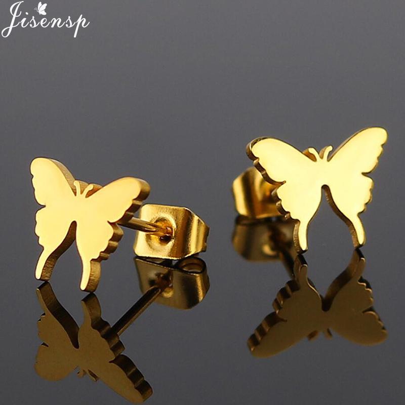 Small Stainless Steel Earrings Women Punk Jewelry Fashion Moon Leaf Scissors Snow Mountain Stud Earring Best Gift for Friends