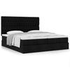 Ottoman Bed with Mattresses Black 200x200 cm Fabric