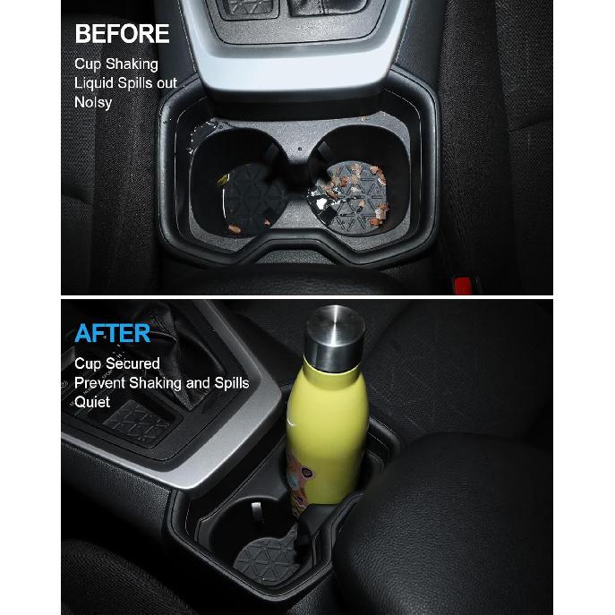 Cup Holder Insert for 2019-2021 Toyota RAV4, Center Console Silicone Drink Organizer Holder Interior Upgrade Accessories for 2019 2020 2021 Toyota