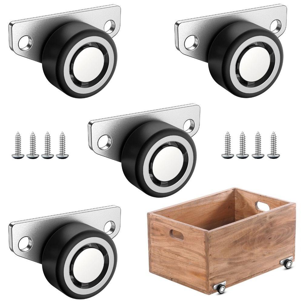 Silent Mini Side Mount Caster Universal Pulley Furniture Casters Strong Support Rotation Door Hanging Bottom Wheel Drawer