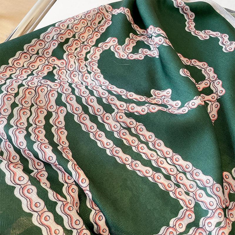 Korean Fashion Small Square Scarf Chain Versatile Neck Protection Scarf Decorative Hairband Multifunctional Shawl Professional Scarf for Women Spring