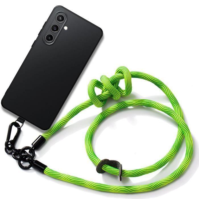Coque de protection - BOOLING - pour Samsung Galaxy S23 FE - Silicone Antichoc - Bandoulière Démontable - Noir/Vert