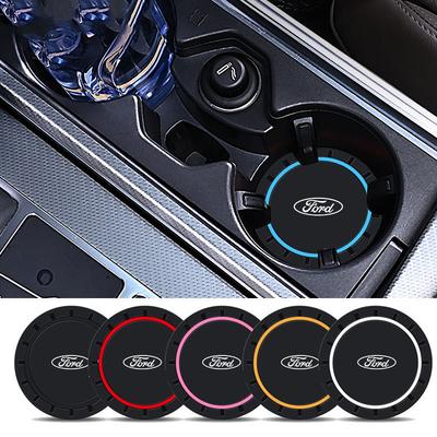 LLKB2 2Pcs Car Coaster Water Cup Holder Mat Anti-slip Pad Coaster For Fiesta C-Max Kuga Ranger Raptor KA Fusion ST Transit Edge