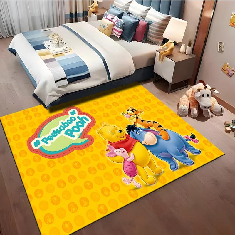 3D Various Styles and Sizes Winnie The Pooh Cartoon Carpet Home Living Room Bedroom Mats Sofa Doormat Decor Rugs, Fast Shipping