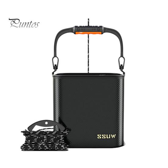 

Складное рыболовное ведро 7/9/11л, портативная ручка, сетчатая крышка с двойной молнией, герметичное складное ведро для хранения воды из ЭВА, контейнер для рыбалки, аксессуары для рыбалки M A чёрный