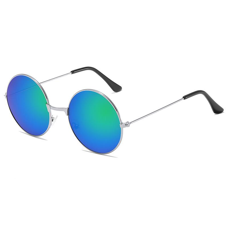 Trendiga Retro Runda Solglasögon med Havsfärgade Glas för Bröllop och Strandkläder