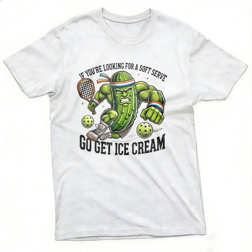Gurken Tennisspieler Sommer Unisex T-Shirt Lustiges Cartoon Design Freizeitkleidung für Strand und Outdoor-Aktivitäten Geschenk für Sportfans