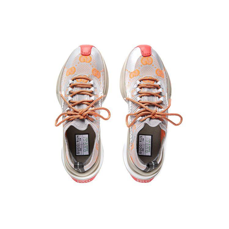 Gucci RUN Low Top Running Shoes Women's Gray Orange 680903 UF310 1270