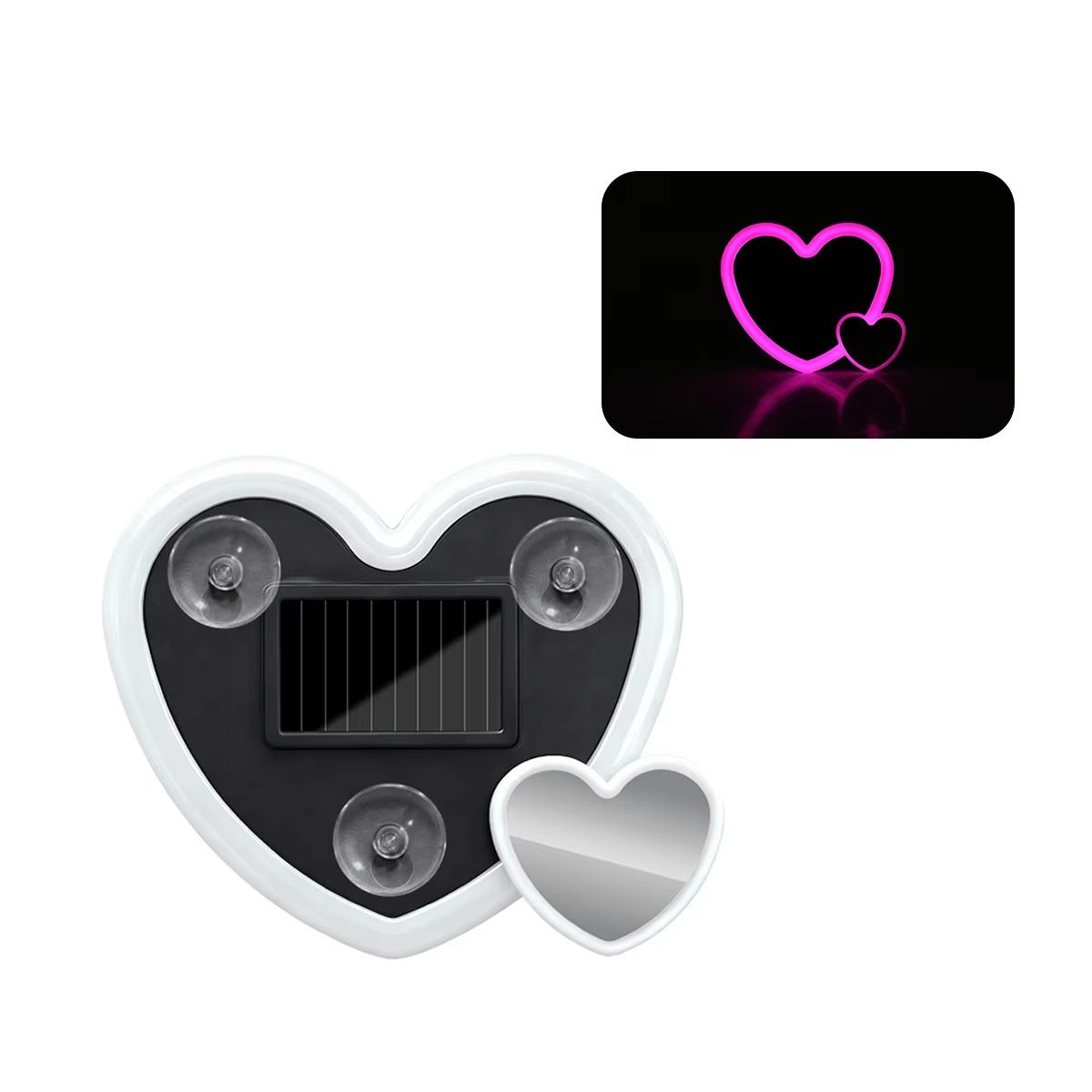 

LED Peach Heart Atmosphere light Ambient Lighting for Car Window LED Decoration Light Solar Powered Neon Lamp New Year Gift рожевий