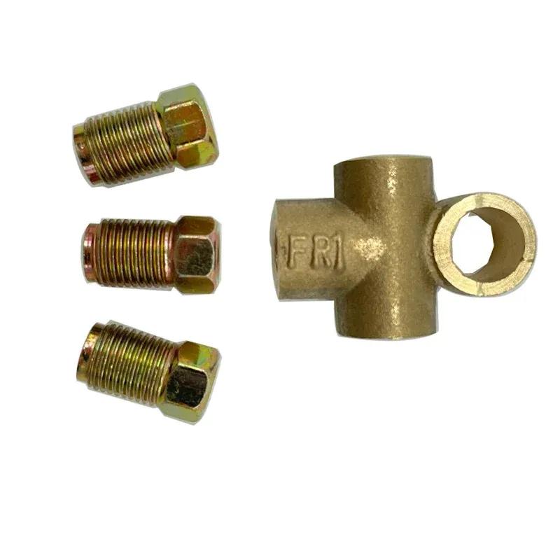 1/2/5 Sets 3Way Brake T Piece Tee w/3 Male Nuts M10 3/16" Brake Pipe Pipeline Accessories Flare Union Fitting Connector Adapter