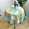 Tablecloth Nordic Style Plaid Print Round Shape Tablecloth Wrinkle Resistant Spill Proof Smooth Winter Table Cover Home Decor