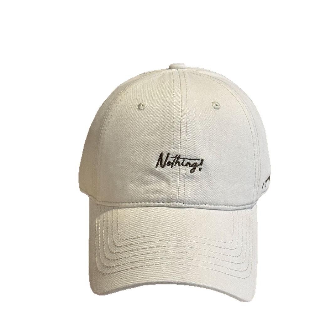 Korean-style Versatile Vintage Washed Cotton Soft-top Baseball Cap, Couple's Sunshade Cap with Simple Letter Embroidery, Trendy Duckbill Cap