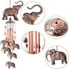 Bronze Copper Wind Chimes 2 StylesElephant/Butterfly, Hanging Bells for Indoor Outdoor Garden Decor Gift for Mom Women