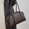 BURMINSA Luxury Genuine Leather Boston Bags Women Top Grain Cowhide Shoulder Purses Elegant Pillow Tote Office Ladies Handbags
