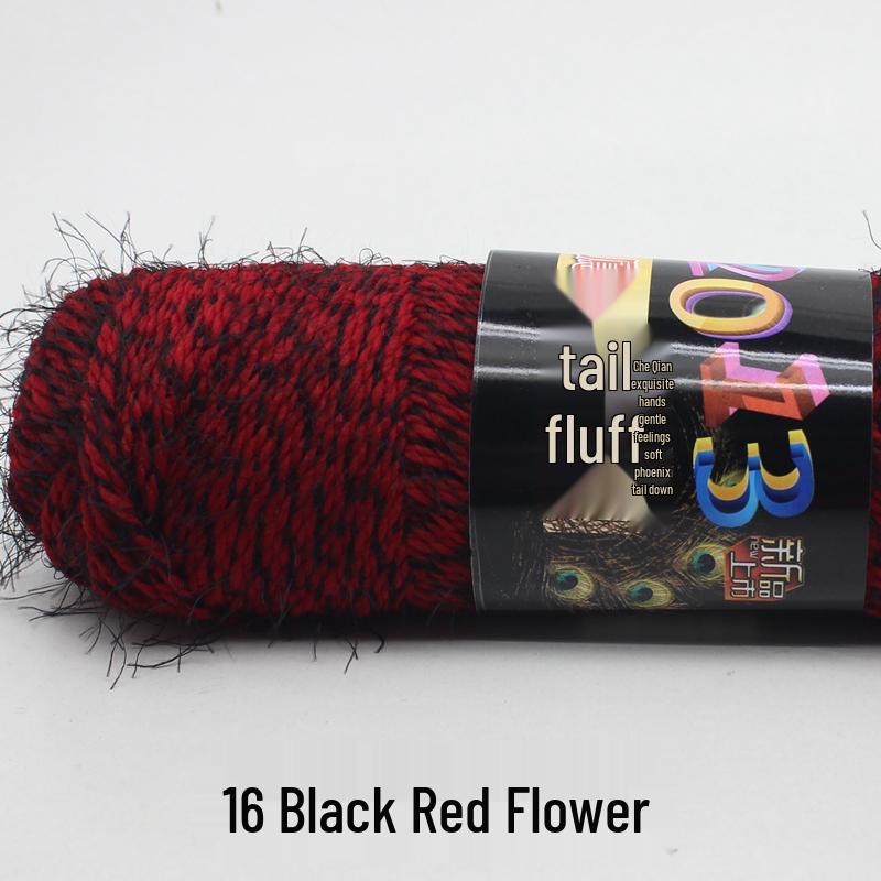 Handmade Mohair Peacock Feather Velvet Yarn for Sweater and Cardigan Knitting