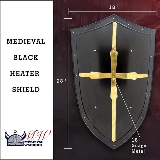 

Крестоносец Рыцарь Тамплиер Щит 18G Сталь LARP