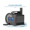BHBL 5V Submersible Water Pump 0-600L/H Small Fountain Pump 8 Levels Adjustable with 0-7.2ft Lift USB Charging for Pool