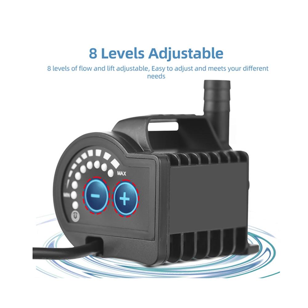 BHBL 5V Submersible Water Pump 0-600L/H Small Fountain Pump 8 Levels Adjustable with 0-7.2ft Lift USB Charging for Pool