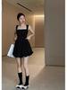 Elegant White Summer Suspender Dress - Sexy, Slimming, Puffy Princess Style for Petite Women