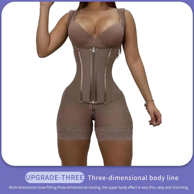 Double-Layer Reinforced Waist Cincher Bodysuit - High-Waisted, Tummy Control & Hip-Lifting Shapewear for Women