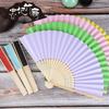 1pc Personalized Engraved Bamboo Hand Fans Foldable DIY Hand-Painted Solid Color Wooden Fan Gift Antiquity Folding Fan Wholesale