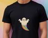 Halloween Ghost T-Shirt, Gay Spooky Season Tee, Rainbow LGBTQ+ Gift